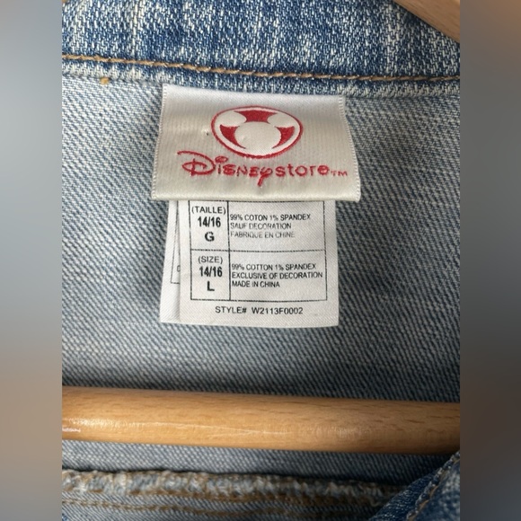 Disney Store Mickey Mouse Vintage Painted Rhinestone Denim Jacket Large 14/16 - Picture 8 of 8